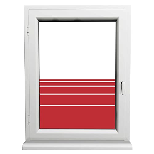 INDIGOS UG Sichtschutzfolie - selbstklebend matt - rot - dynamische Streifen - Fenster - für Innen und Außen geeignet - Schaufenster - Sonnenschutz von INDIGOS UG
