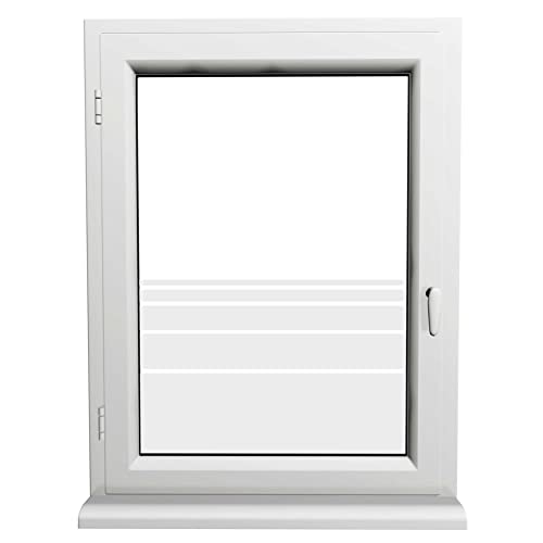 INDIGOS UG Sichtschutzfolie - selbstklebend matt - weiß - dynamische Streifen - Fenster - für Innen und Außen geeignet - Schaufenster - Sonnenschutz von INDIGOS UG