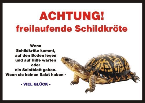 INDIGOS UG - Türschild FunSchild - Schildkröte - für Käfig, Zwinger, Haustier, Tür, Tier, Aquarium - DIN A5 PVC 3mm stabil von INDIGOS UG