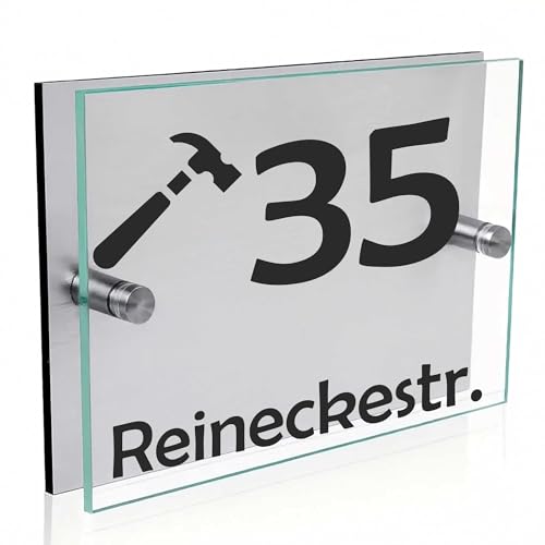 INDIGOS UG - Türschild personalisiert - Herz - Acrylglas 30x20 cm - Wunschtext mit Name, Firmenname, Straße, Hausnummer - Schilder selbst gestalten - Silberne Wandplatte mit Befestigung INDIGOS UG - Türschild personalisiert - Herz - Acrylglas 30x20 cm - Wunschtext mit Name, Firmenname, Straße, Hausnummer - Schilder selbst gestalten - Silberne Wandplatte mit Befestigung von INDIGOS UG