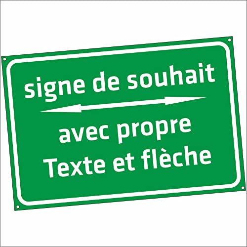 INDIGOS UG - WUNSCHTEXT Schild mit Pfeil - grün - Alu-Dibond 12 Größen - 30x20-200x100cm - personalisiert mit Text - Schrift - für Garage, Hotel, Parkplatz, Schule, Carport, Firma - individuell von INDIGOS UG