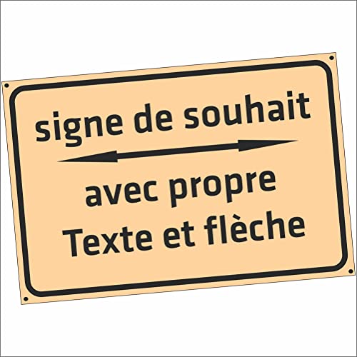 INDIGOS UG - WUNSCHTEXT Schild mit Pfeil - sand - Alu-Dibond 12 Größen - 30x20-200x100cm - personalisiert mit Text - Schrift - für Garage, Hotel, Parkplatz, Schule, Carport, Firma - individuell von INDIGOS UG