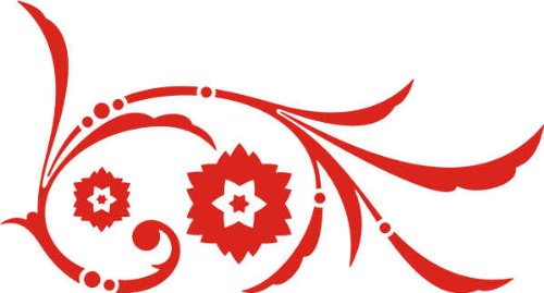 INDIGOS UG Wandtattoo/Wandaufkleber-e16 abstraktes Design Tribal/Filigrane Ranke mit Blättern Punkten und Zwei Blüten 160 x86 cm- Rot, Vinyl, 160 x 86 x 1 cm von INDIGOS UG