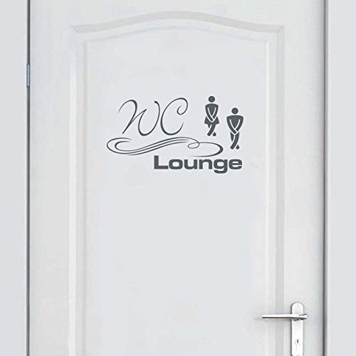 INDIGOS UG Wandtattoo - Wandaufkleber - Tür- Wandtattoo WC Lounge - 30cm x 17cm anthrazit - Dekoration Küche Wohnzimmer Wand von INDIGOS UG