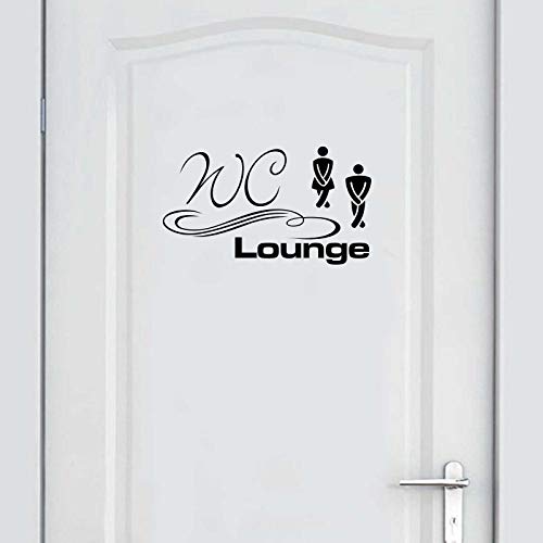 INDIGOS UG Wandtattoo - Wandaufkleber - Tür- Wandtattoo WC Lounge - 30cm x 17cm schwarz - Dekoration Küche Wohnzimmer Wand von INDIGOS UG