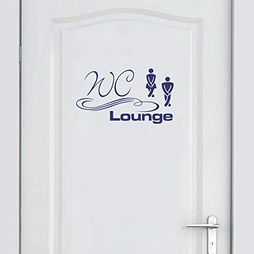 INDIGOS UG Wandtattoo - Wandaufkleber - Tür- Wandtattoo WC Lounge - 50cm x 28cm königsblau - Dekoration Küche Wohnzimmer Wand von INDIGOS UG