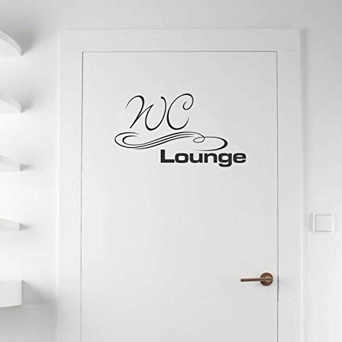 INDIGOS UG Wandtattoo - Wandaufkleber - Tür- Wandtattoo WC Lounge - 50cm x 28cm schwarz - Dekoration Küche Wohnzimmer Wand von INDIGOS UG