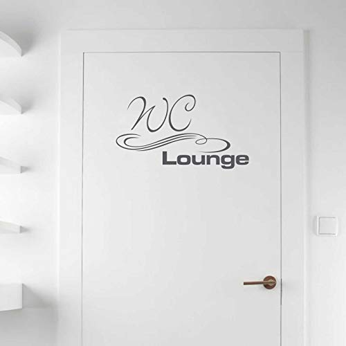 INDIGOS UG Wandtattoo - Wandaufkleber - Tür- Wandtattoo WC Lounge - 60cm x 34cm dunkelgrau - Dekoration Küche Wohnzimmer Wand von INDIGOS UG
