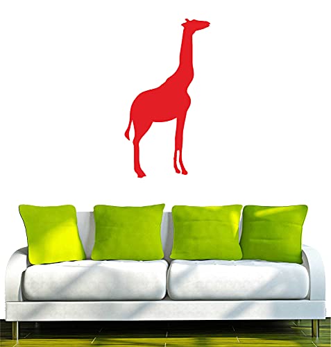 WANDTATTOO rot w054 Giraffe Afrika 80x43 cm - Dekoration Fensterfolie - Wandaufkleber - Kinderzimmer Wohnzimmer Schlafzimmer Küche Badezimmer Büro Hotel von INDIGOS UG