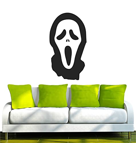 WANDTATTOO w475 Scream Maske Wandaufkleber 96x53 cm schwarz - Dekoration Fensterfolie - Wandaufkleber - Kinderzimmer Wohnzimmer Schlafzimmer Küche Badezimmer Büro Hotel von INDIGOS UG