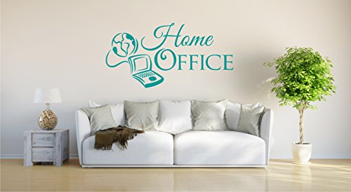 INDIGOS UG - Wandtattoo Wandsticker Wandaufkleber Aufkleber - Wandaufkleber Home Office - Aufkleber zum Job im Haus - 60cm x 25cm türkis E953 von INDIGOS UG