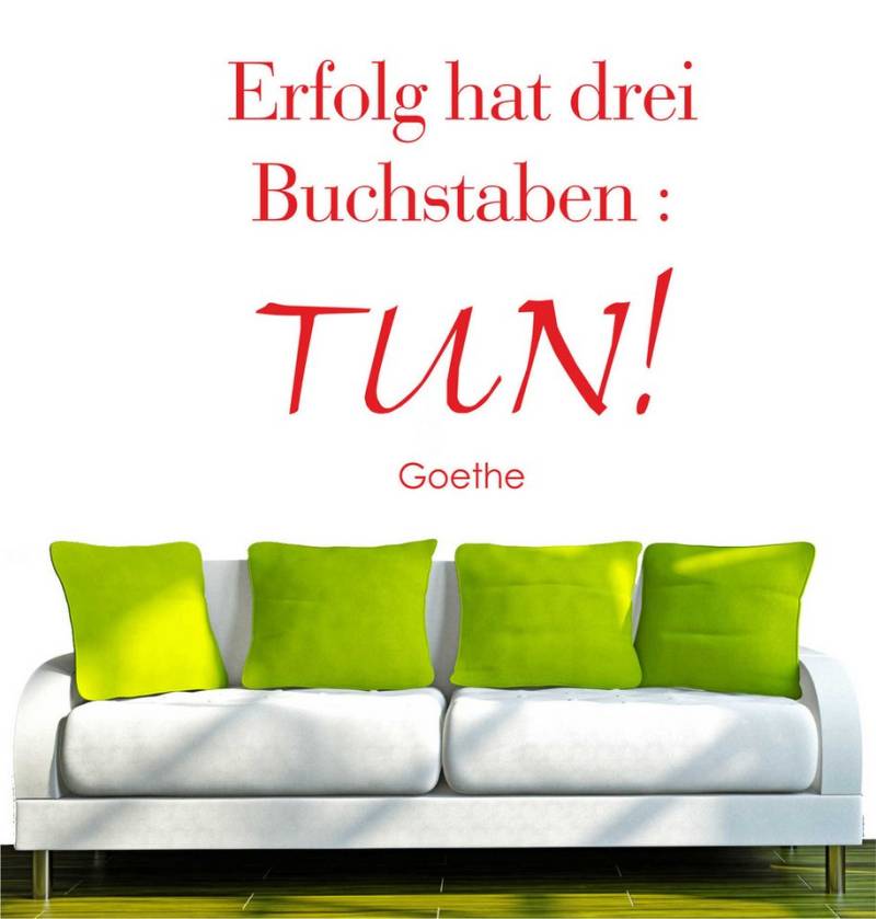 INDIGOS UG Wandtattoo Wandtattoo - Wandaufkleber - w014 Spruch Goethe Erfolg von INDIGOS UG