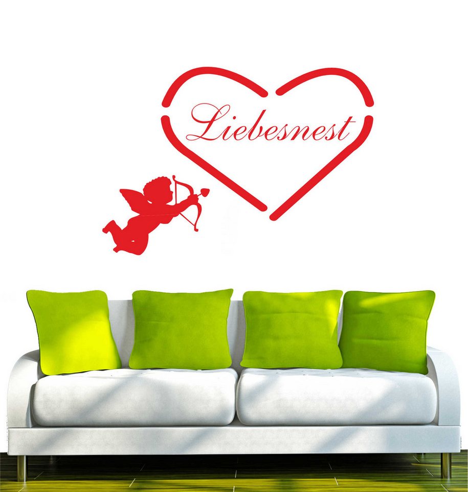 INDIGOS UG Wandtattoo Wandtattoo - Wandaufkleber - w022 Spruch Liebesnest Love Herz INDIGOS UG Wandtattoo Wandtattoo - Wandaufkleber - w022 Spruch Liebesnest Love Herz von INDIGOS UG