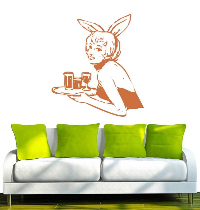 INDIGOS UG Wandtattoo Wandtattoo - Wandaufkleber - w035 Bunny Hase Sexy Frau von INDIGOS UG