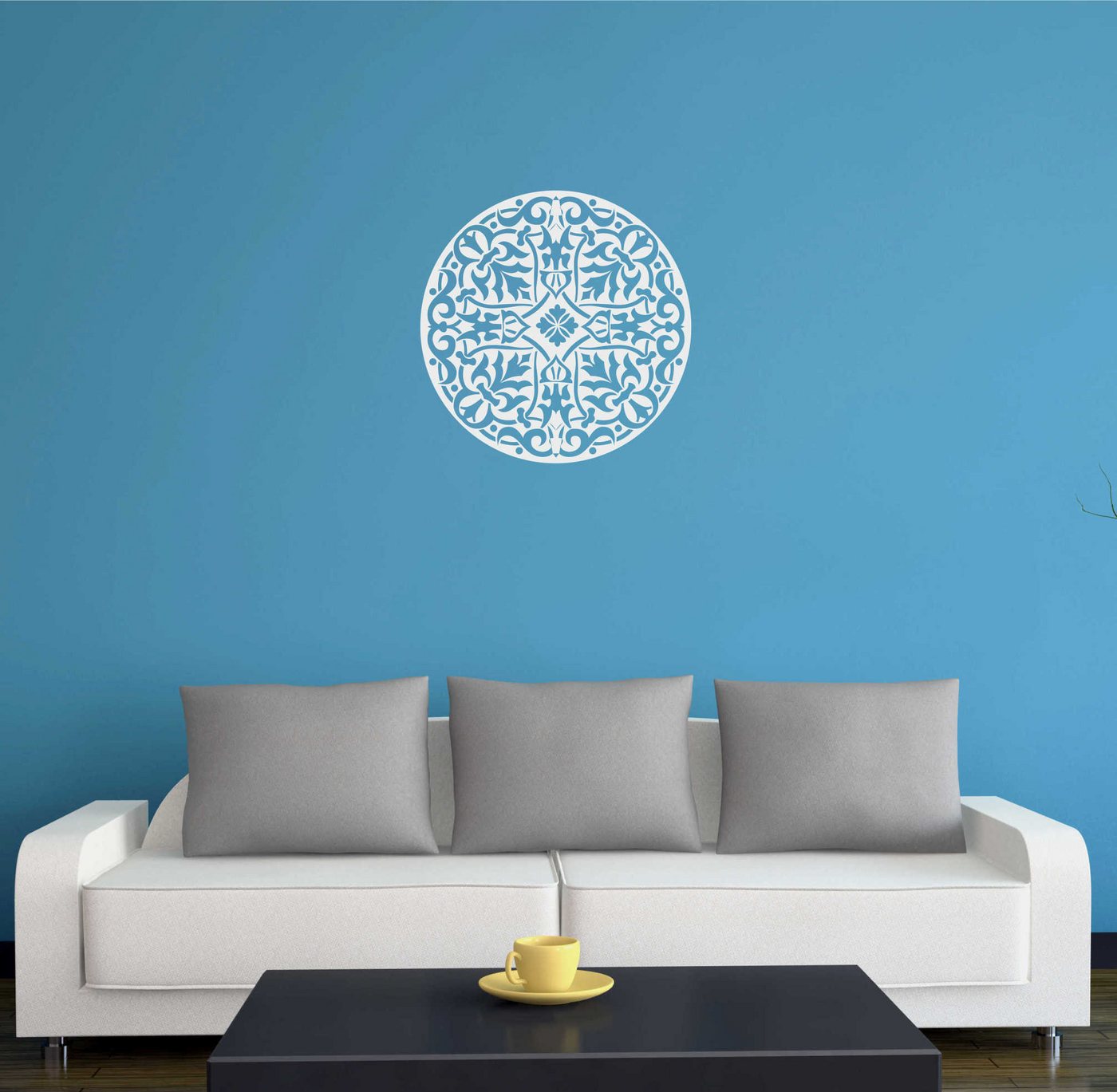 INDIGOS UG Wandtattoo Wandtattoo - Wandaufkleber - w252 Blume Ranke Orient Kreis von INDIGOS UG