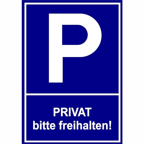 Indigos UG - 3mm Aluverbundplatte - Parkplatzschild - Privat bitte freihalten! - Schild 21x15 cm - Warnung - Sicherheit - Hotel, Firma, Haus von INDIGOS UG