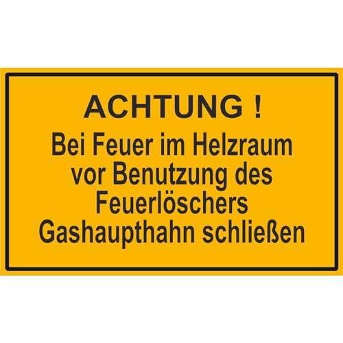 Indigos UG Aufkleber Achtung! Bei Feuer im Heizraum vor Benutzung des Feuerlöschers - 25x15 cm - selbstklebender Sicherheits Aufkleber für Tür oder Wand - Warnschild für Gebäude, Hotel Indigos UG Aufkleber Achtung! Bei Feuer im Heizraum vor Benutzung des Feuerlöschers - 25x15 cm - selbstklebender Sicherheits Aufkleber für Tür oder Wand - Warnschild für Gebäude, Hotel von INDIGOS UG