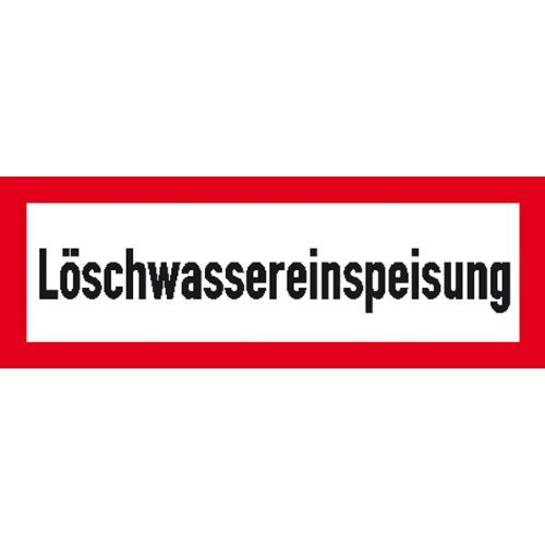 Indigos UG Aufkleber Löschwassereinspeisung Hinweisschild Brandschutz 42,00x14,8 cm - selbstklebender Sicherheits Aufkleber für Tür oder Wand - Warnschild für Gebäude, Hotel, Büro, Firma, Haus, Praxis von INDIGOS UG
