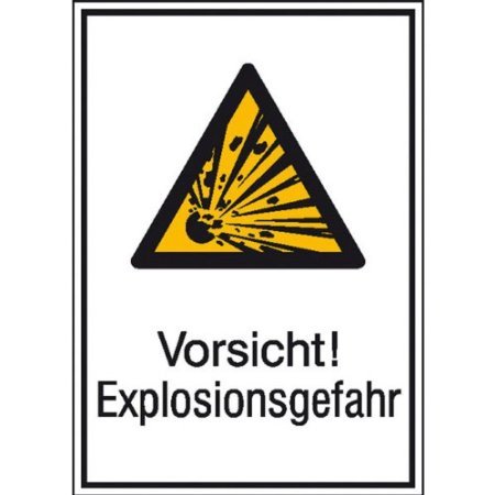 Indigos UG - Aufkleber - Vorsicht! Explosionsgefahr Warnschild - 13,1x18,5 cm - Warnung - Sicherheit - Hotel, Firma, Haus von INDIGOS UG