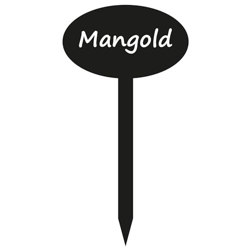 Indigos UG - Pflanzenstecker aus Aluverbundplatte Schild - für Garten, Beet - Mangold - 11,5 cm hoch - wetterfest - Pflanzenschilder beschriftet - Beetschilder, Kräuter, Gemüse, Obst, Blumen von INDIGOS UG