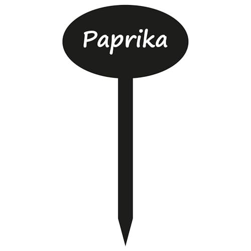 Indigos UG - Pflanzenstecker aus Aluverbundplatte Schild - für Garten, Beet - Paprika - 11,5 cm hoch - wetterfest - Pflanzenschilder beschriftet - Beetschilder, Kräuter, Gemüse, Obst, Blumen von INDIGOS UG