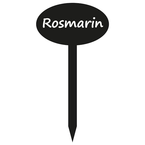 Indigos UG - Pflanzenstecker aus Aluverbundplatte Schild - für Garten, Beet - Rosmarin - 11,5 cm hoch - wetterfest - Pflanzenschilder beschriftet - Beetschilder, Kräuter, Gemüse, Obst, Blumen von INDIGOS UG