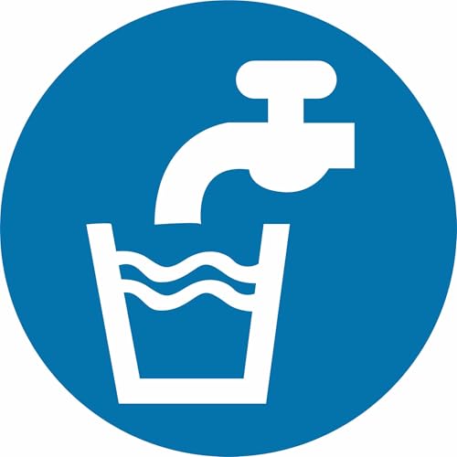 Indigos UG - Schild Trinkwasser Gebotsschild - 20 cm - Warnung - Sicherheit - Hotel, Firma, Haus - Aluverbundplatte 3mm - Hinweisschild - Warnschild von INDIGOS UG