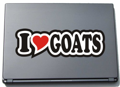 Laptopaufkleber - Laptopskin - JDM - Die Cut - Aufkleber - Herz - 297 mm I Love Goats von INDIGOS UG