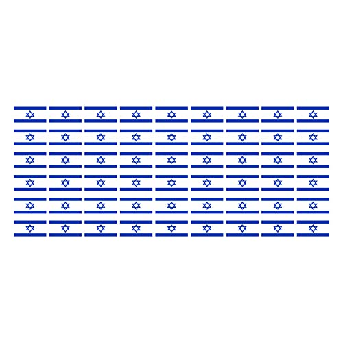 INDIGOS UG - Mini Aufkleber Set - Pack glatt - 20x12mm - selbstklebender Sticker - Fahne - Israel - Flagge - Banner - Standarte fürs Auto, Büro, zu Hause und die Schule - 54 Stück - für Auto, Laptop von INDIGOS UG