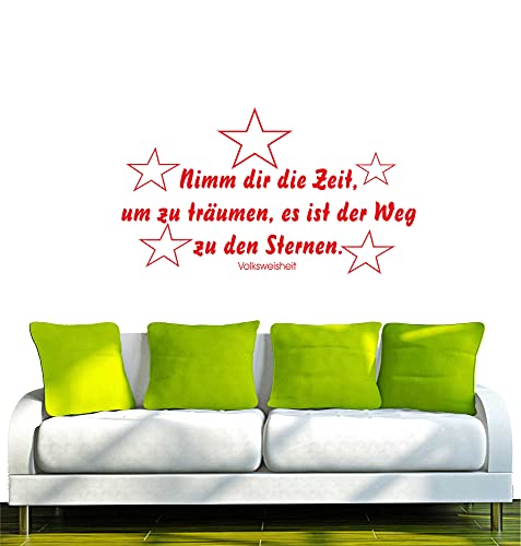 WANDTATTOO/Wandsticker w033 Spruch Nimm dir Zeit um zu träumen, es ist der Weg zu den Sternen 120x68, rot von INDIGOS UG