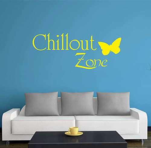 WANDTATTOO/Wandsticker w044 Chillout Zone Chilln Chillen Entspannung 80x32, gelb von INDIGOS UG