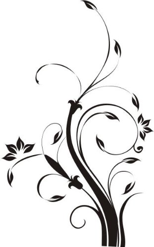 WANDTATTOO/Wandsticker w310 Blume Ast Äste Baum Pflanze Wandaufkleber 180x111cm, schwarz von INDIGOS UG