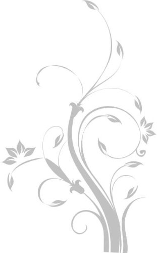 WANDTATTOO/Wandsticker w310 Blume Ast Äste Baum Pflanze Wandaufkleber 180x111cm, silber von INDIGOS UG