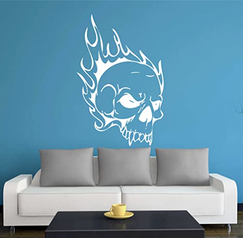 WANDTATTOO w355 Totenkopf Skull Schädel Bone Wandaufkleber 80x52cm, weiss - Dekoration Fensterfolie - Wandaufkleber - Kinderzimmer Wohnzimmer Schlafzimmer Küche Badezimmer Büro Hotel von INDIGOS UG