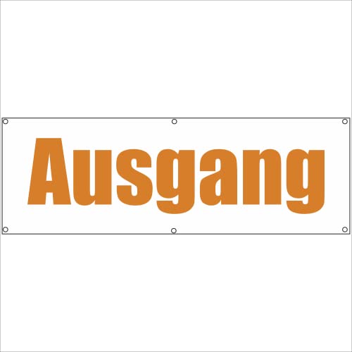 Werbeplane - Gerüstplane - p047 - Ausgang - NEU - 150x50 cm - Plane für Baustelle, Garten, Zaun oder Veranstaltung im Sommer - Winter - auch personalisiert von INDIGOS UG