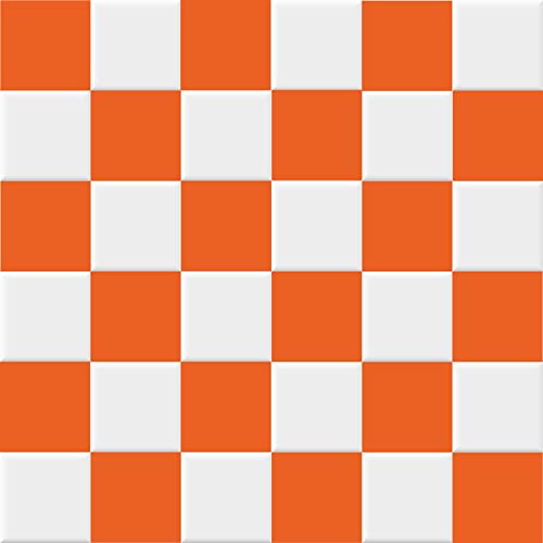 INDIGOS Fliesenaufkleber Fliesen glänzend - Orange - 20x20cm - Wandfliesen selbstklebend - Klebefliesen für Wand - WC, Bordüre Fliesenspiegel renovieren überkleben von INDIGOS