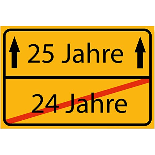 INDIGOS UG - 25 Jahre Geburtstag Schild Deko für Party - 80x60cm - PVC 5mm gelb - Ortsschild Herzlichen Glückwunsch - Spruch - Ortsschild Design Deko Geschenkidee 25. Birthday INDIGOS UG - 25 Jahre Geburtstag Schild Deko für Party - 80x60cm - PVC 5mm gelb - Ortsschild Herzlichen Glückwunsch - Spruch - Ortsschild Design Deko Geschenkidee 25. Birthday von INDIGOS