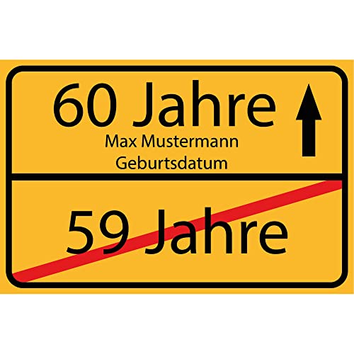 INDIGOS UG - 60 Jahre personalisiert - Wunschtext - Geburtstag Ortsschild Deko für Party - 20x15cm - Ortsschild Herzlichen Glückwunsch - Spruch - Design Deko Geschenkidee 60. Birthday INDIGOS UG - 60 Jahre personalisiert - Wunschtext - Geburtstag Ortsschild Deko für Party - 20x15cm - Ortsschild Herzlichen Glückwunsch - Spruch - Design Deko Geschenkidee 60. Birthday von INDIGOS