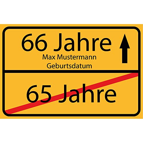 INDIGOS UG - 66 Jahre personalisiert - Wunschtext - Geburtstag Ortsschild Deko für Party - 30x20cm - Ortsschild Herzlichen Glückwunsch - Spruch - Design Deko Geschenkidee 66. Birthday INDIGOS UG - 66 Jahre personalisiert - Wunschtext - Geburtstag Ortsschild Deko für Party - 30x20cm - Ortsschild Herzlichen Glückwunsch - Spruch - Design Deko Geschenkidee 66. Birthday von INDIGOS