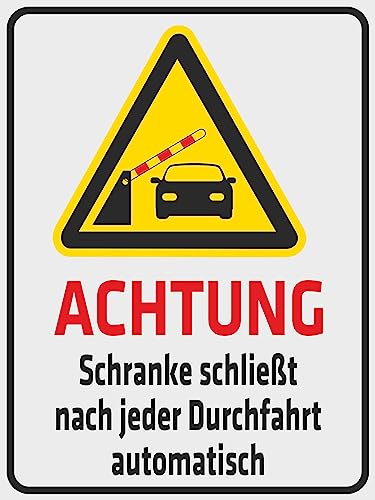 INDIGOS UG - Alu - Dibond Schilder 3mm - Sicherheit - Achtung! Schranke schließt nach jeder durchfahrt automatisch - 600x400 mm - Hotel, Firma, Schutz, KITA, Arzt, Praxis, Wohnung INDIGOS UG - Alu - Dibond Schilder 3mm - Sicherheit - Achtung! Schranke schließt nach jeder durchfahrt automatisch - 600x400 mm - Hotel, Firma, Schutz, KITA, Arzt, Praxis, Wohnung von INDIGOS
