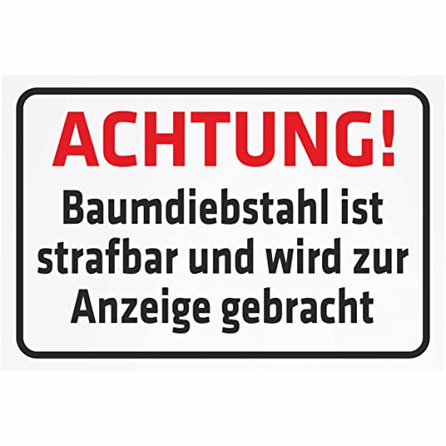 INDIGOS UG - Aluverbundplatte Schilder 3mm - Sicherheit - Achtung - Baumdiebstahl ist strafbar und wird zur Anzeige gebracht - 300x200 mm - Hotel, Firma, Schutz, KITA, Arzt, Praxis, Wohnung INDIGOS UG - Aluverbundplatte Schilder 3mm - Sicherheit - Achtung - Baumdiebstahl ist strafbar und wird zur Anzeige gebracht - 300x200 mm - Hotel, Firma, Schutz, KITA, Arzt, Praxis, Wohnung von INDIGOS