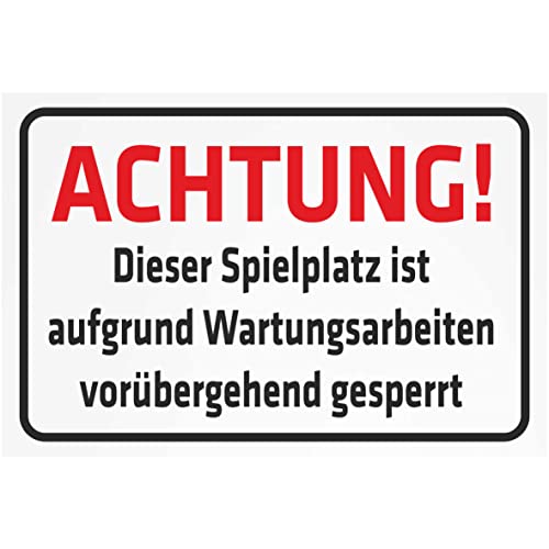 INDIGOS UG - Aluverbundplatte Schilder 3mm - Sicherheit - Achtung - Dieser Spielplatz ist aufgrund Wartungsarbeiten vorübergehend gesperrt - 300x200 mm - Hotel, Firma, KITA, Arzt, Praxis, Wohnung INDIGOS UG - Aluverbundplatte Schilder 3mm - Sicherheit - Achtung - Dieser Spielplatz ist aufgrund Wartungsarbeiten vorübergehend gesperrt - 300x200 mm - Hotel, Firma, KITA, Arzt, Praxis, Wohnung von INDIGOS