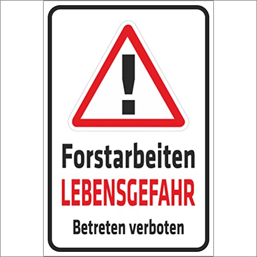INDIGOS UG - Schild Achtung - Forstarbeiten - Lebensgefahr - 300x200 mm - 3mm Aluverbund Schilder für Hotel, Firma, Schutz, Kita, Arzt, Praxis, Wohnung - UV- & wetterbeständig - Hinweisschild INDIGOS UG - Schild Achtung - Forstarbeiten - Lebensgefahr - 300x200 mm - 3mm Aluverbund Schilder für Hotel, Firma, Schutz, Kita, Arzt, Praxis, Wohnung - UV- & wetterbeständig - Hinweisschild von INDIGOS