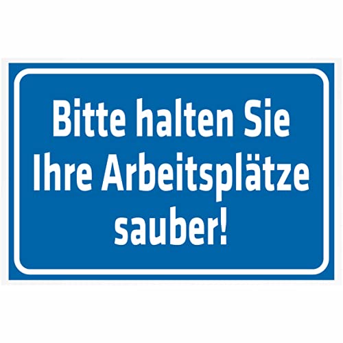 INDIGOS UG - Aluverbundplatte Schilder 3mm - Sicherheit - Bitte halten Sie Ihre Arbeitsplätze sauber - 200x150 mm - Hotel, Firma, Schutz, KITA, Arzt, Praxis, Wohnung INDIGOS UG - Aluverbundplatte Schilder 3mm - Sicherheit - Bitte halten Sie Ihre Arbeitsplätze sauber - 200x150 mm - Hotel, Firma, Schutz, KITA, Arzt, Praxis, Wohnung von INDIGOS
