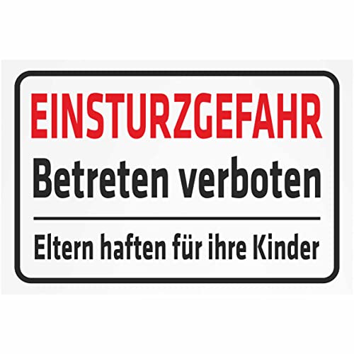 INDIGOS UG - Aluverbundplatte Schilder 3mm - Sicherheit - Einsturzgefahr - Betreten verboten - Eltern haften für ihre Kinder - 400x300 mm - Hotel, Firma, Schutz, KITA, Arzt, Praxis INDIGOS UG - Aluverbundplatte Schilder 3mm - Sicherheit - Einsturzgefahr - Betreten verboten - Eltern haften für ihre Kinder - 400x300 mm - Hotel, Firma, Schutz, KITA, Arzt, Praxis von INDIGOS