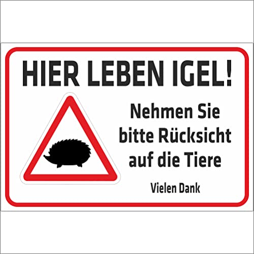 INDIGOS UG - Schild Hier Leben Igel - Nehmen Sie Rücksicht auf die Tiere - 200x150 mm - 3mm Aluverbund Schilder für Hotel, Firma, Schutz, Kita, Arzt, Praxis, Wohnung - UV- & wetterbeständig INDIGOS UG - Schild Hier Leben Igel - Nehmen Sie Rücksicht auf die Tiere - 200x150 mm - 3mm Aluverbund Schilder für Hotel, Firma, Schutz, Kita, Arzt, Praxis, Wohnung - UV- & wetterbeständig von INDIGOS