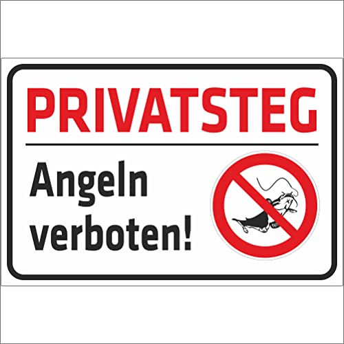 INDIGOS UG - Schild Privatsteg - Angeln verboten - 200x150 mm - 3mm Aluverbund Schilder für Hotel, Firma, Schutz, Kita, Arzt, Praxis, Wohnung - UV- & wetterbeständig - Hinweisschild - Warnschild INDIGOS UG - Schild Privatsteg - Angeln verboten - 200x150 mm - 3mm Aluverbund Schilder für Hotel, Firma, Schutz, Kita, Arzt, Praxis, Wohnung - UV- & wetterbeständig - Hinweisschild - Warnschild von INDIGOS