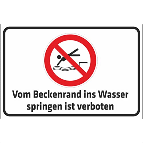 INDIGOS UG - Aluverbundplatte Schilder 3mm - Sicherheit - Vom Beckenrand ins Wasser springen ist verboten - 400x300 mm - Hotel, Firma, Schutz, KITA, Arzt, Praxis, Wohnung INDIGOS UG - Aluverbundplatte Schilder 3mm - Sicherheit - Vom Beckenrand ins Wasser springen ist verboten - 400x300 mm - Hotel, Firma, Schutz, KITA, Arzt, Praxis, Wohnung von INDIGOS