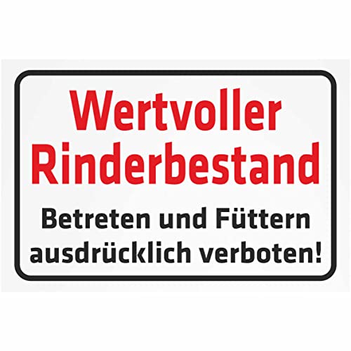 INDIGOS UG - Aluverbundplatte Schilder 3mm - Sicherheit - Wertvoller Rinderbestand - Betreten und Füttern ausdrücklich verboten! - 400x300 mm - Hotel, Firma, Schutz, KITA, Arzt, Praxis INDIGOS UG - Aluverbundplatte Schilder 3mm - Sicherheit - Wertvoller Rinderbestand - Betreten und Füttern ausdrücklich verboten! - 400x300 mm - Hotel, Firma, Schutz, KITA, Arzt, Praxis von INDIGOS
