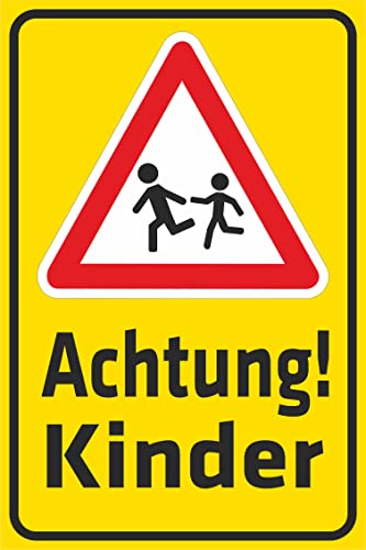 Indigos UG Aufkleber Achtung Kinder 400x300 mm Hotel, Firma, Schutz, Kita, Arzt, Praxis, Wohnung Sicherheit Warnung von INDIGOS